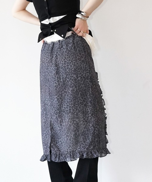 chuclla（チュクラ）の「レオパードシアースカート chw26s279（スカート・レディース・グレー・S/M）」の12枚目の写真
