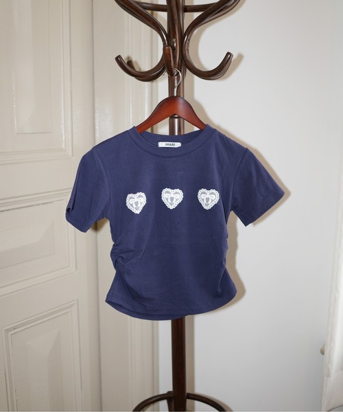 IMARI(イマリ)の「【 IMARI / イマリ 】 レース ハート Tシャツ(Tシャツ/カットソー・レディース・ネイビー/イエロー・FREE)」の13枚目の写真
