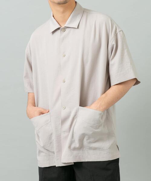 URBAN RESEARCH ROSSO MEN（アーバンリサーチロッソメン）の「『セットアップ対応』『防シワ/速乾』ドライイージーショートスリーブシャツジャケット（シャツ/ブラウス・メンズ・ベージュ系その他/ネイビー/ブラック/チャコールグレー・MEDIUM/LARGE）」の5枚目の写真
