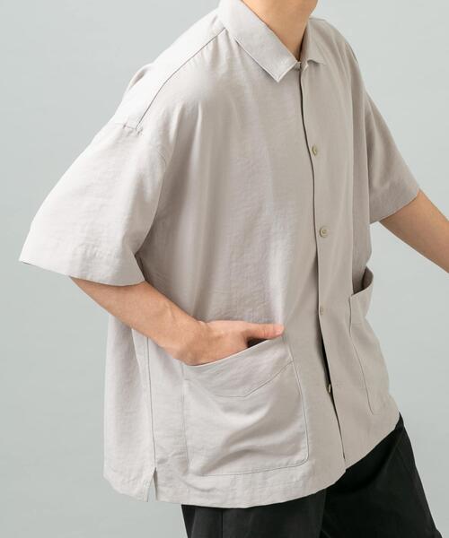URBAN RESEARCH ROSSO MEN（アーバンリサーチロッソメン）の「『セットアップ対応』『防シワ/速乾』ドライイージーショートスリーブシャツジャケット（シャツ/ブラウス・メンズ・ベージュ系その他/ネイビー/ブラック/チャコールグレー・MEDIUM/LARGE）」の7枚目の写真