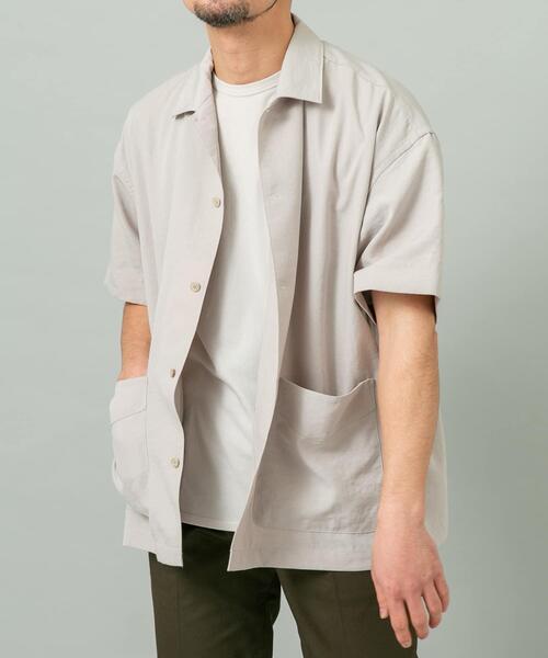 URBAN RESEARCH ROSSO MEN（アーバンリサーチロッソメン）の「『セットアップ対応』『防シワ/速乾』ドライイージーショートスリーブシャツジャケット（シャツ/ブラウス・メンズ・ベージュ系その他/ネイビー/ブラック/チャコールグレー・MEDIUM/LARGE）」の9枚目の写真