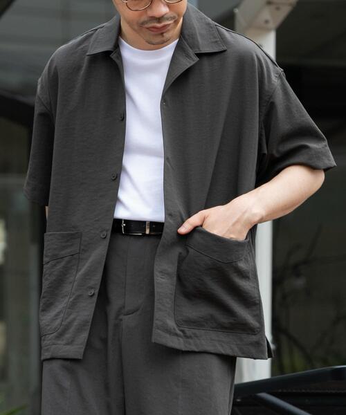 URBAN RESEARCH ROSSO MEN（アーバンリサーチロッソメン）の「『セットアップ対応』『防シワ/速乾』ドライイージーショートスリーブシャツジャケット（シャツ/ブラウス・メンズ・ベージュ系その他/ネイビー/ブラック/チャコールグレー・MEDIUM/LARGE）」の17枚目の写真