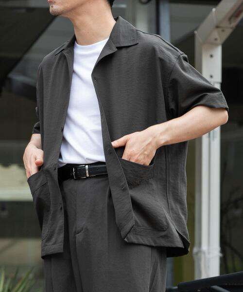 URBAN RESEARCH ROSSO MEN（アーバンリサーチロッソメン）の「『セットアップ対応』『防シワ/速乾』ドライイージーショートスリーブシャツジャケット（シャツ/ブラウス・メンズ・ベージュ系その他/ネイビー/ブラック/チャコールグレー・MEDIUM/LARGE）」の18枚目の写真