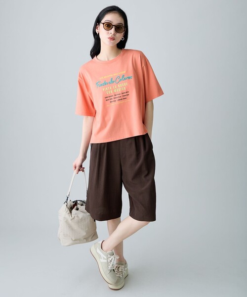 ANY(エニィ)の「ブリーズタックハーフパンツ(セットアップ着用可)(その他パンツ・レディース・ベージュ系/ダークブラウン系・X-LARGE)」の4枚目の写真