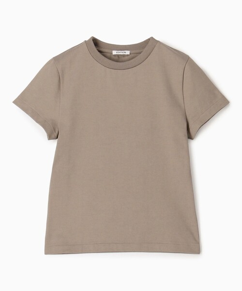 EDITION(エディション)の「ヘビーコットン コンパクトフィットティー(Tシャツ/カットソー・レディース・ベージュ/ホワイト・FREE)」の1枚目の写真
