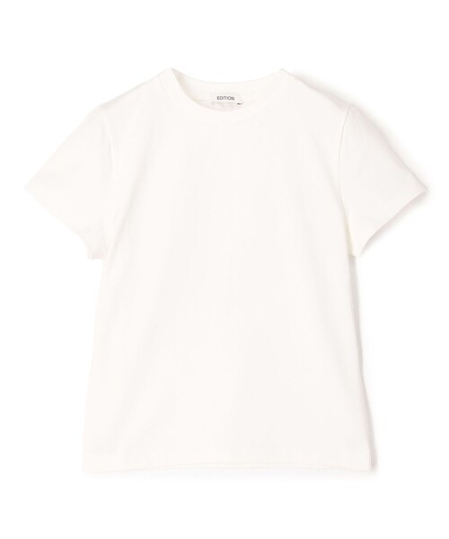 EDITION(エディション)の「ヘビーコットン コンパクトフィットティー(Tシャツ/カットソー・レディース・ベージュ/ホワイト・FREE)」の2枚目の写真