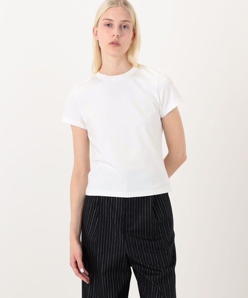 EDITION(エディション)の「ヘビーコットン コンパクトフィットティー(Tシャツ/カットソー・レディース・ベージュ/ホワイト・FREE)」の4枚目の写真