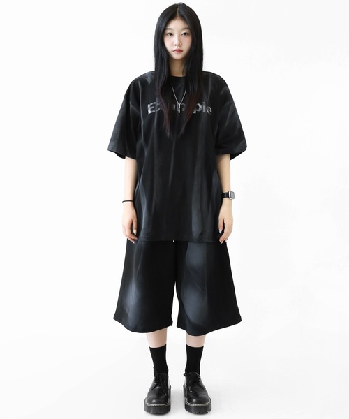minsobi(ミンソビ)の「スプレーグラデーション ペイントスプラッシュ オーバーサイズ半袖Tシャツ ユニセックス(Tシャツ/カットソー・メンズ・ホワイト/ブラック・FREE)」の8枚目の写真