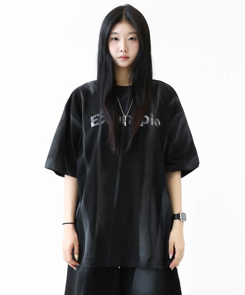 minsobi(ミンソビ)の「スプレーグラデーション ペイントスプラッシュ オーバーサイズ半袖Tシャツ ユニセックス(Tシャツ/カットソー・メンズ・ホワイト/ブラック・FREE)」の15枚目の写真