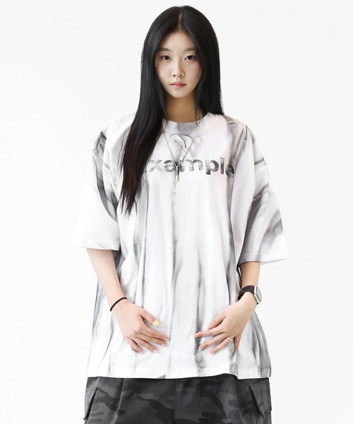 minsobi(ミンソビ)の「スプレーグラデーション ペイントスプラッシュ オーバーサイズ半袖Tシャツ ユニセックス(Tシャツ/カットソー・メンズ・ホワイト/ブラック・FREE)」の17枚目の写真