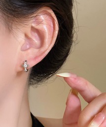 クロス ハート フープピアス
