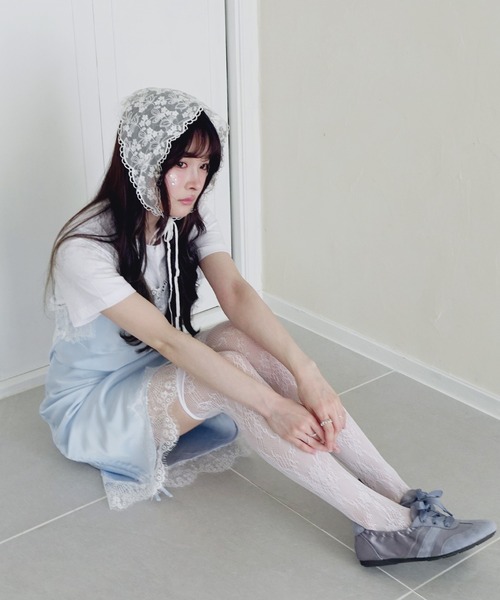 Reurie'(レウリィ)の「【original】ドロストサテンキャミワンピース / レース レイヤード 重ね着 ビスチェ ミニ丈 2way フェミニン きれいめ シンプル 大人カジュアル(チュニック・レディース・ブラック/ライトブルー/アイボリー・FREE)」の19枚目の写真