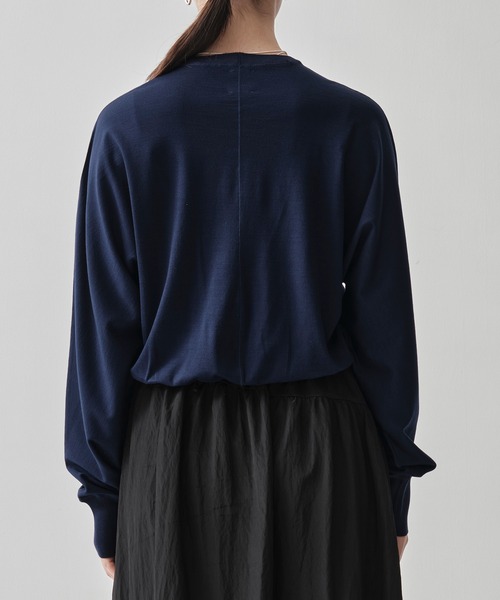 GOOD PEOPLE GOOD STITCHING GOOD PRODUCT（グッドピープルグッドスティッチンググッドプロダクト）の「[GOOD PEOPLE GOOD STITCHING GOOD PRODUCT/グッドピープル グッドステッチング グッドプロダクト]Crew Neck Cropped Knit Cardigan（Tシャツ/カットソー・レディース・ネイビー/ブラック・S/M）」の10枚目の写真