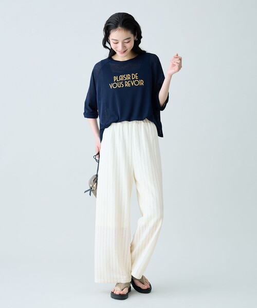 ANY(エニィ)の「シアークロップドプルオーバー(Tシャツ/カットソー・レディース・イエロー系/ホワイト系2/ネイビー系/アイボリー系・X-LARGE)」の6枚目の写真