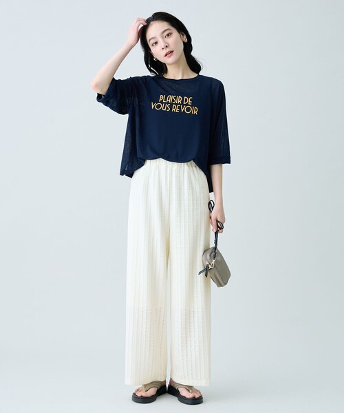 ANY(エニィ)の「シアークロップドプルオーバー(Tシャツ/カットソー・レディース・イエロー系/ホワイト系2/ネイビー系/アイボリー系・X-LARGE)」の8枚目の写真