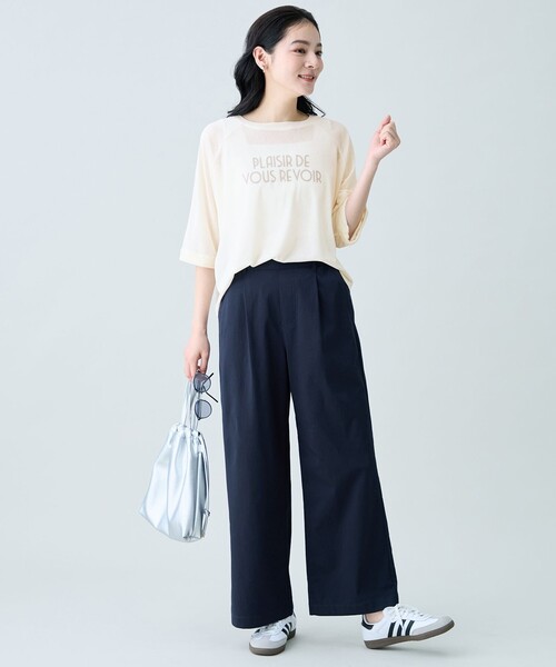 ANY(エニィ)の「シアークロップドプルオーバー(Tシャツ/カットソー・レディース・イエロー系/ホワイト系2/ネイビー系/アイボリー系・X-LARGE)」の16枚目の写真