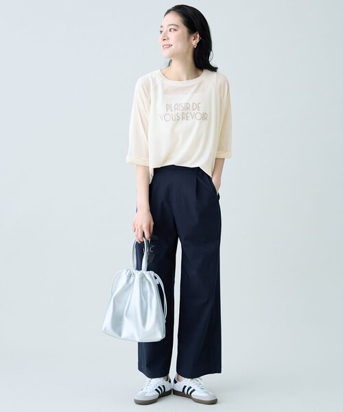 ANY(エニィ)の「シアークロップドプルオーバー(Tシャツ/カットソー・レディース・イエロー系/ホワイト系2/ネイビー系/アイボリー系・X-LARGE)」の17枚目の写真
