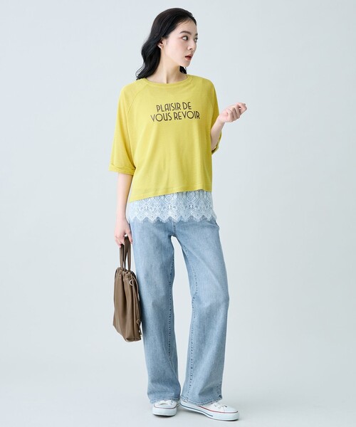 ANY(エニィ)の「シアークロップドプルオーバー(Tシャツ/カットソー・レディース・イエロー系/ホワイト系2/ネイビー系/アイボリー系・X-LARGE)」の22枚目の写真