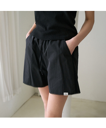 Lace Trim Summer Shorts [Black]