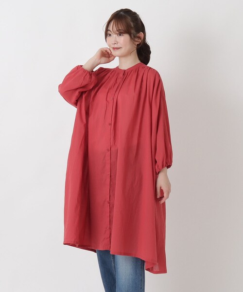 one'sterrace(ワンズテラス)の「【リンネル7月号掲載】ボイルギャザー 7分袖ワイドワンピース(ワンピース・レディース・ブラック系8/レッド系9/ブルー系その他7・02)」の14枚目の写真
