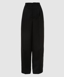 Pleat detail tapered tailored pants