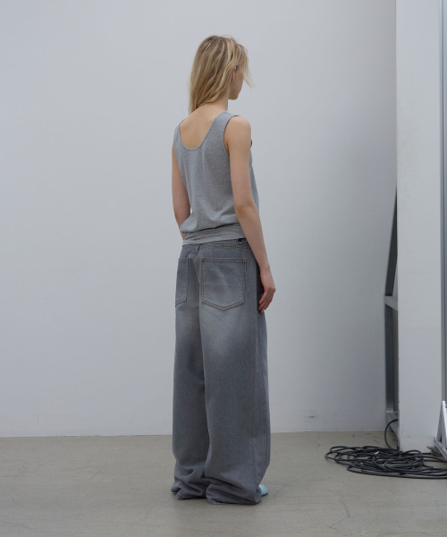 LCDC TM(エルシーディーシーティーエム)の「SHAPED HEM TANK TOP (MELANGE GREY)(Tシャツ/カットソー・レディース・その他・SMALL/MEDIUM)」の3枚目の写真