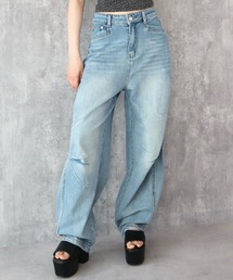 カーブデニムパンツ