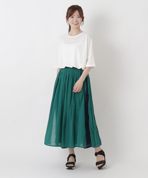 one'sterrace(ワンズテラス)の「リゾート パンツ付スカート(スカート・レディース・グリーン系その他6/ブラック系8/グレー系4・02)」の4枚目の写真