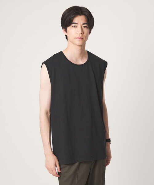 green label relaxing(グリーンレーベルリラクシング)の「【別注/WEB限定】<3/2 WORKS>GLR ノースリーブ タンクトップ(タンクトップ・メンズ・オフホワイト/ブラック・S/L/XL/M)」の4枚目の写真