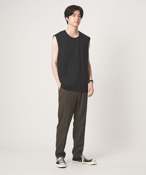 green label relaxing(グリーンレーベルリラクシング)の「【別注/WEB限定】<3/2 WORKS>GLR ノースリーブ タンクトップ(タンクトップ・メンズ・オフホワイト/ブラック・S/L/XL/M)」の5枚目の写真