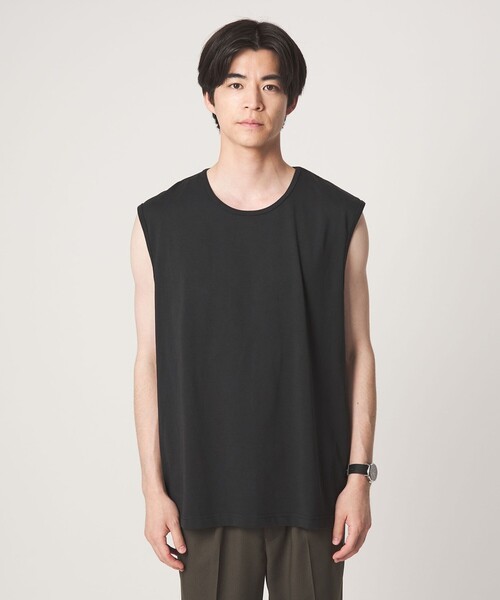 green label relaxing(グリーンレーベルリラクシング)の「【別注/WEB限定】<3/2 WORKS>GLR ノースリーブ タンクトップ(タンクトップ・メンズ・オフホワイト/ブラック・S/L/XL/M)」の7枚目の写真