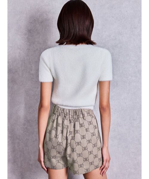 GYDA（ジェイダ）の「Symmetry GYDAミニシャギーニットトップス（ニット/セーター・レディース・ピンク/ブラック/オフホワイト・FREE）」の9枚目の写真