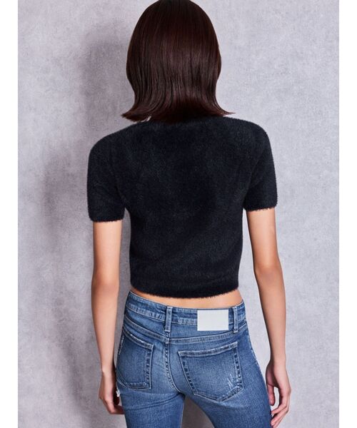 GYDA（ジェイダ）の「Symmetry GYDAミニシャギーニットトップス（ニット/セーター・レディース・ピンク/ブラック/オフホワイト・FREE）」の21枚目の写真