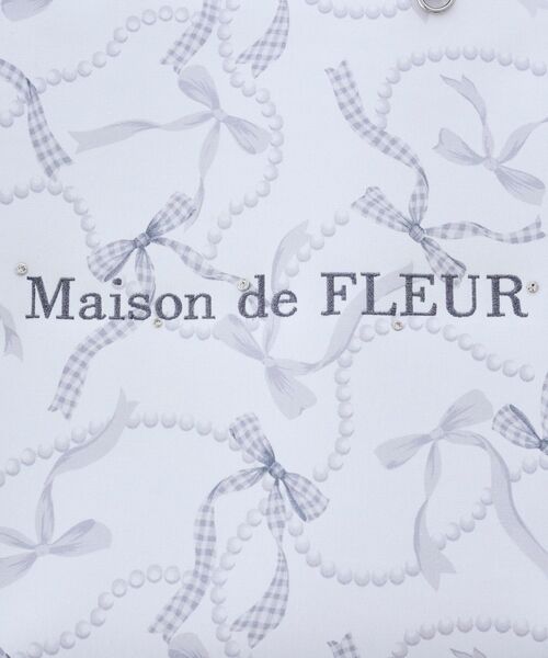 Maison de FLEUR（メゾンドフルール）の「リボンパールプリントマルチポケットトートバッグ（トートバッグ・レディース・ブラック/ブルー・FREE）」の8枚目の写真