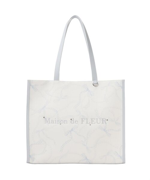 Maison de FLEUR（メゾンドフルール）の「リボンパールプリントマルチポケットトートバッグ（トートバッグ・レディース・ブラック/ブルー・FREE）」の12枚目の写真