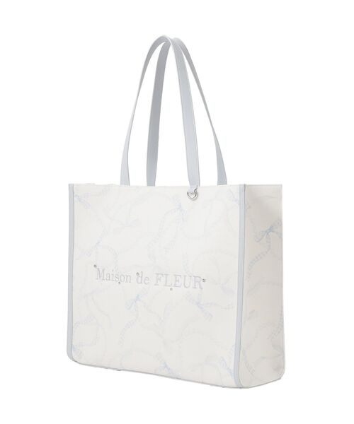 Maison de FLEUR（メゾンドフルール）の「リボンパールプリントマルチポケットトートバッグ（トートバッグ・レディース・ブラック/ブルー・FREE）」の13枚目の写真