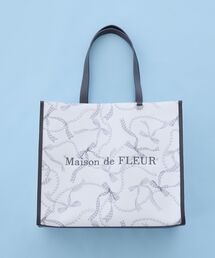 Maison de FLEUR（メゾンドフルール）の「リボンパールプリントマルチポケットトートバッグ（トートバッグ）」
