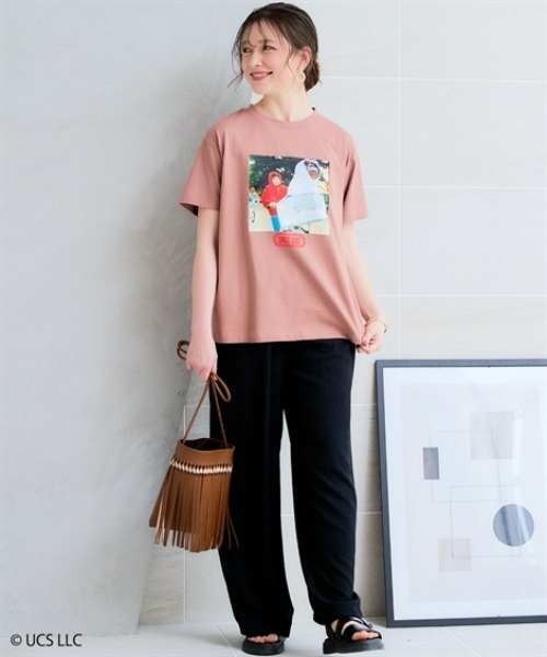 SMILE LAND(スマイルランド)の「<大きいサイズ>【E.T】綿100%ゆるシルエットシネマプリントTシャツ(Tシャツ/カットソー・レディース・ブラウン系/オフホワイト・5L/LL/L/4L/3L)」の6枚目の写真