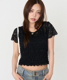 【レース / 迷彩】シャーリングTシャツ
