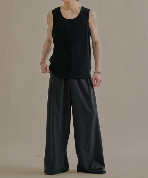 epnok(エプノック)の「リブスリットタンクトップ(タンクトップ・メンズ・オフホワイト/ブラック・SMALL/LARGE/MEDIUM)」の15枚目の写真