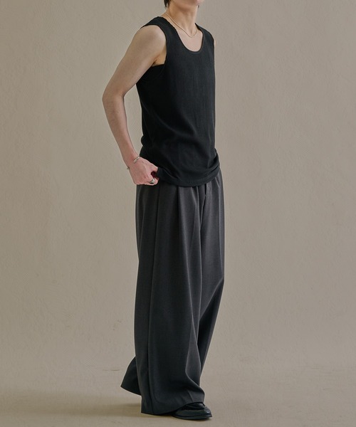 epnok(エプノック)の「リブスリットタンクトップ(タンクトップ・メンズ・オフホワイト/ブラック・SMALL/LARGE/MEDIUM)」の17枚目の写真