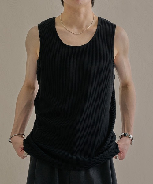epnok(エプノック)の「リブスリットタンクトップ(タンクトップ・メンズ・オフホワイト/ブラック・SMALL/LARGE/MEDIUM)」の11枚目の写真