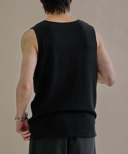 epnok(エプノック)の「リブスリットタンクトップ(タンクトップ・メンズ・オフホワイト/ブラック・SMALL/LARGE/MEDIUM)」の13枚目の写真