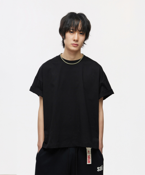 SAILAS(サイラス)の「T01 Crop 1/2_BK(Tシャツ/カットソー・レディース・その他・LARGE/MEDIUM/W)」の4枚目の写真