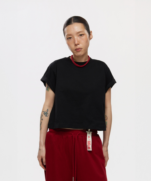 SAILAS(サイラス)の「T01 Crop 1/2_BK(Tシャツ/カットソー・レディース・その他・LARGE/MEDIUM/W)」の6枚目の写真