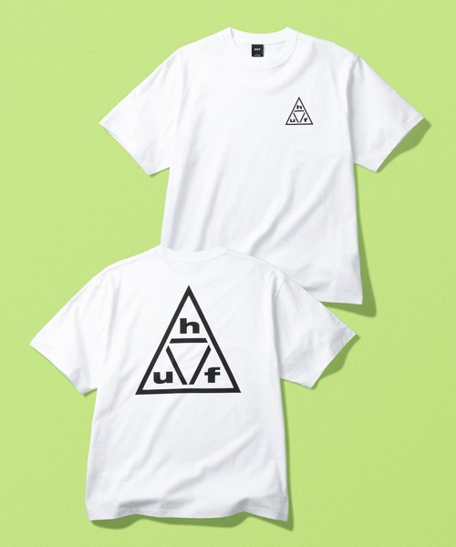 HUF(ハフ)の「TRIPLE TRIANGLE TEE(Tシャツ/カットソー・メンズ・ブラック/ホワイト・S/M/L/XL/XXL)」の1枚目の写真