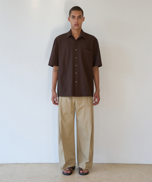 TRIP LE SENS（トリップ ル センス）の「ミストグリッドハーフシャツ_ブラウン（シャツ/ブラウス・メンズ・その他・MEDIUM/LARGE）」の2枚目の写真