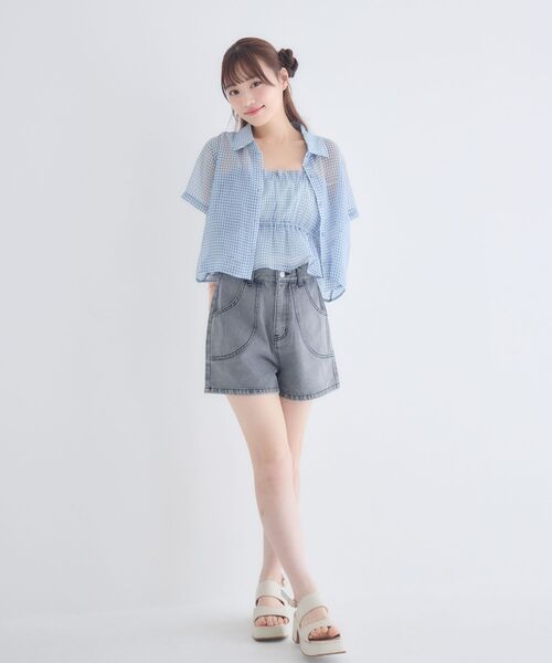 ems excite(エムズエキサイト)の「【セットアイテム】シアーシャツ&キャミSET(シャツ/ブラウス・レディース・ブラック系その他2/ブルー系その他2/ピンク系その他2・FREE)」の14枚目の写真