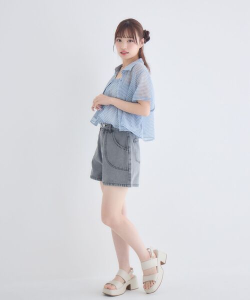 ems excite(エムズエキサイト)の「【セットアイテム】シアーシャツ&キャミSET(シャツ/ブラウス・レディース・ブラック系その他2/ブルー系その他2/ピンク系その他2・FREE)」の15枚目の写真