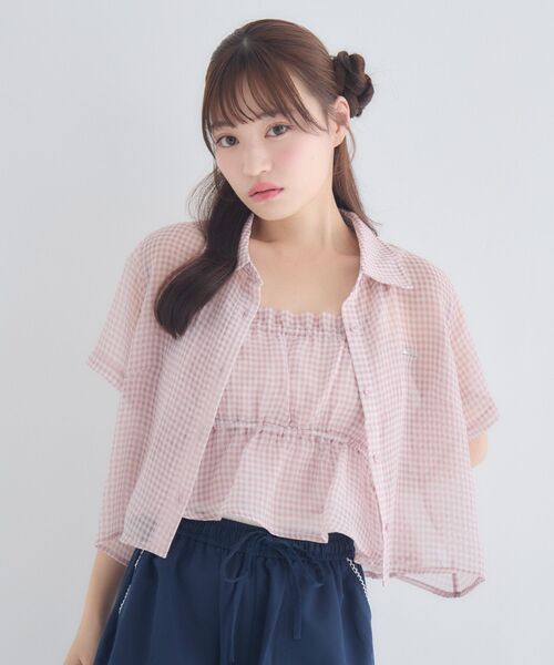 ems excite(エムズエキサイト)の「【セットアイテム】シアーシャツ&キャミSET(シャツ/ブラウス・レディース・ブラック系その他2/ブルー系その他2/ピンク系その他2・FREE)」の17枚目の写真